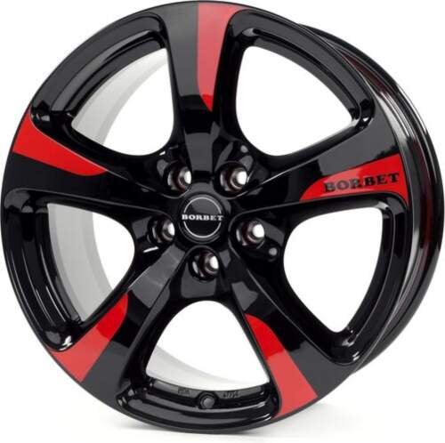 8.5x18 5x120 ET45 Borbet Cc Farba: Cierno Cerveno Sports