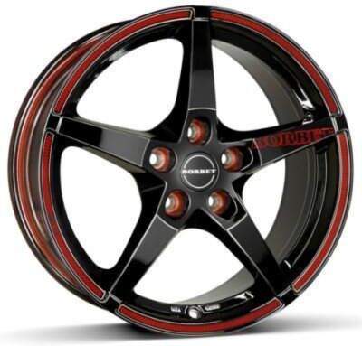 8x17 5x112 ET45 Borbet Fs Farba: Cierno Cerveno Sports