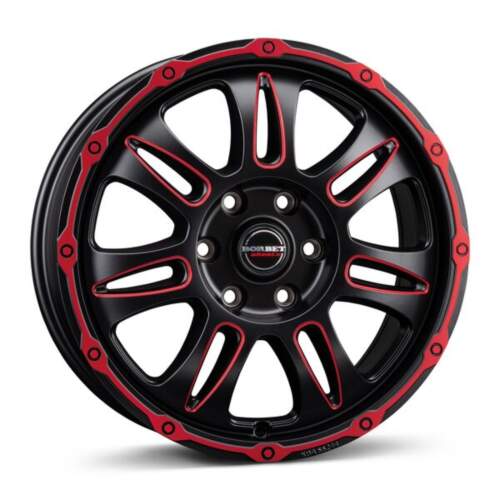 8x18 5x118 ET50 Borbet CW8 farba: red rim window polished matt