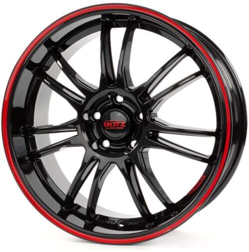 7x16 4x108 ET25 Dotz Shift Pinstripe Red