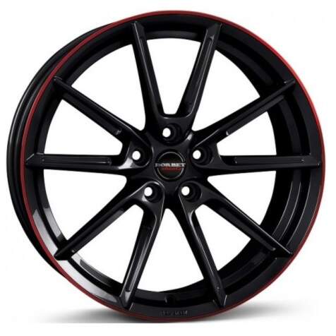 Borbet LX18 farba: black glossy rim red 8x18 5x114.3 ET40