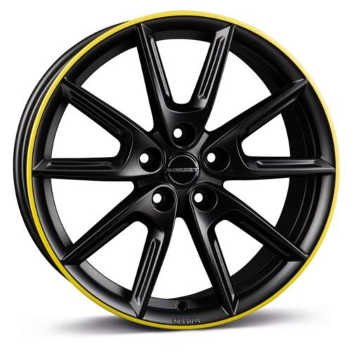 Borbet LX18 farba: black matt rim yellow 8x18 5x112 ET40