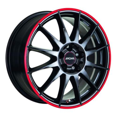 Ronal R54 MCR farba: jetblack - red rim 7x16 4x108 ET25