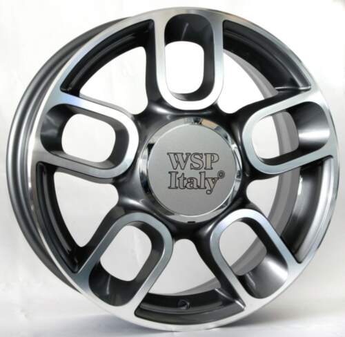 6x15 4x98 ET35 Wsp Diamante W156 ( Replika Fiat ) Anthracite Polished
